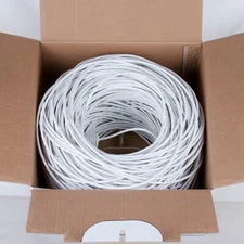 CAT6 1000FT UTP Cable Solid 23AWG White 550MHz Network Ethernet Bulk Wire LAN