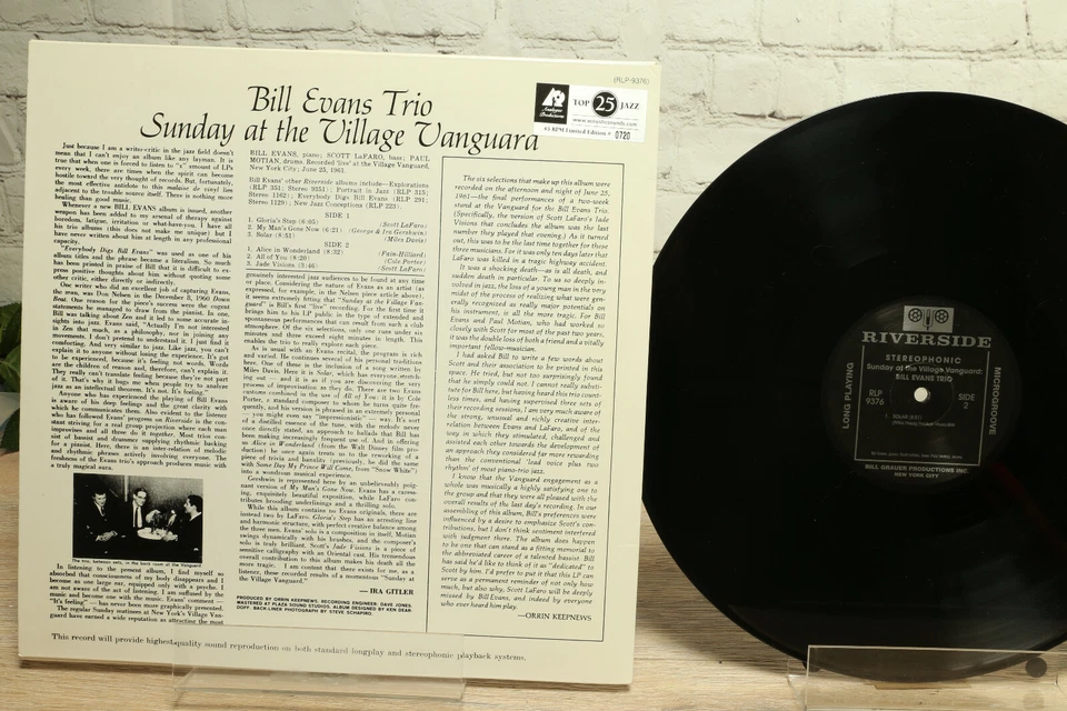 Bill Evans Trio SUNDAY AT THE VILLAGE VANGUARD Vinyl 45RPM RLP9376 2xLP VG+/NM - Bild 2 von 4
