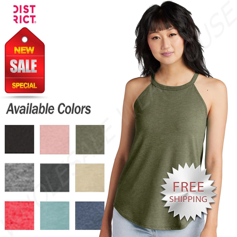 District Made Womens Sleeveless Perfect Tri Rocker Stylish Tank Top DT137L