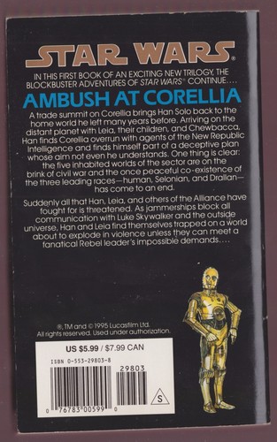 Star Wars - Ambush At Corellia - Roger MacBride Allen - Book 1 Corellian Trilogy - Picture 2 of 3