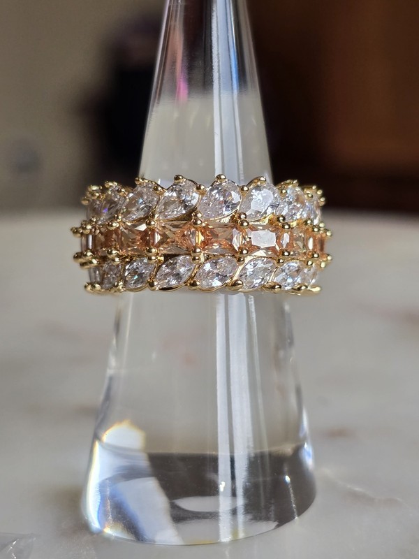Bomb Party OG Ring Size 7 "Beyond The Horizon" RG47766 Smokey Topaz CZ On Gold