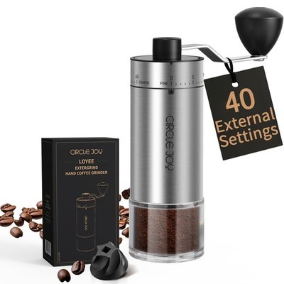 Manual Coffee Grinder with 40 External Adjustable Settings and Ceramic Conical B
