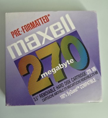 Maxell 270 MB 3,5'' Removable Hard Disk Cartridge   pre formatted