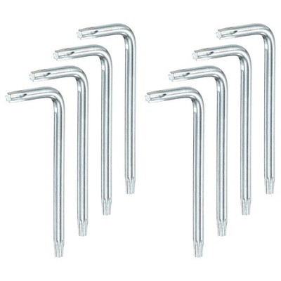 8 Pcs T20 Anti Tamper Proof Torx Hex Key Wrench 2.7'' Long Arm, White