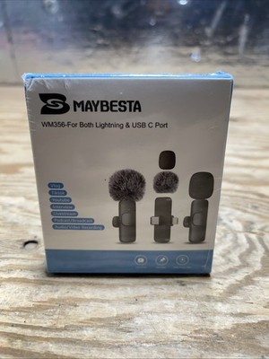MAYBESTA Wireless Mini Microphone for iPhone, Android Phone - Lavalier Lapel Mic