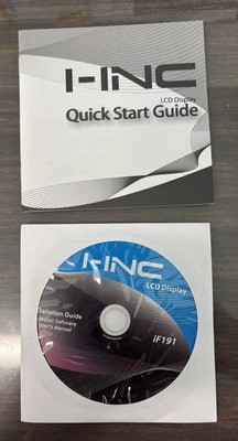 PC Software CD Disc I-INC LCD Display iF191 CD and Quick Start Guide