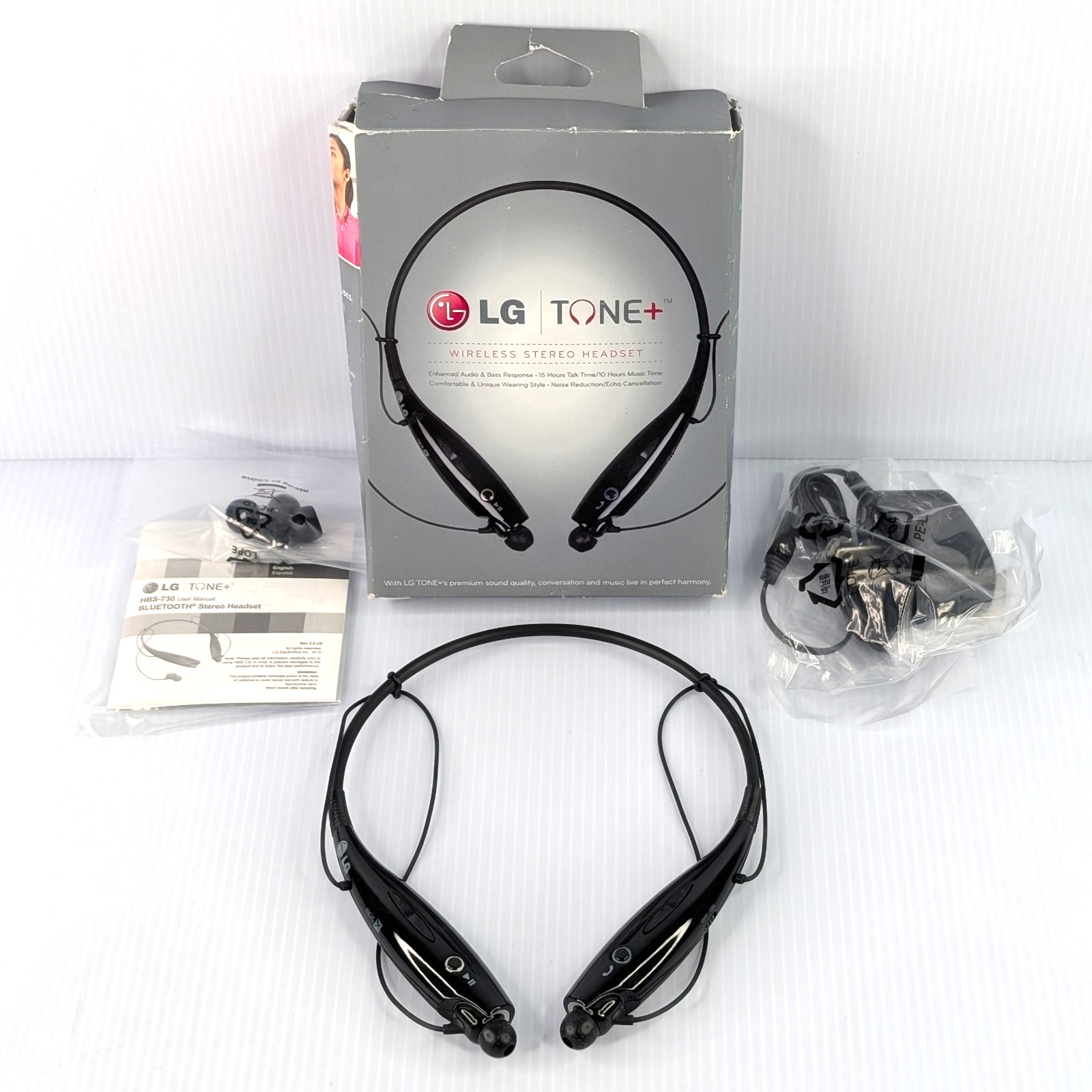 LG TONE + Plus Wireless Bluetooth Stereo Headset HBS-730 TESTED WORKS