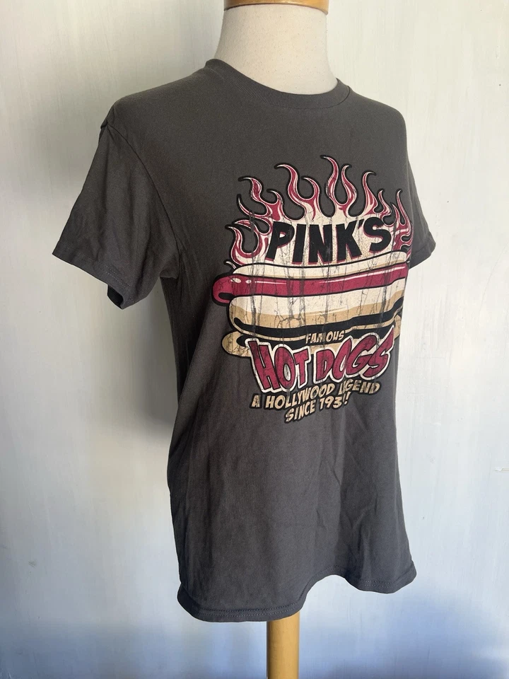 Camiseta Pink's Famous Hot Dogs La Hollywood California Desde 1939 Talla Pequeña Foto 2 de 4