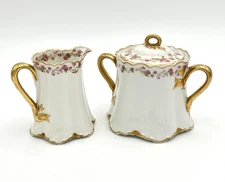 Haviland & Co. Limoges Schleiger 975 Creamer & Covered Sugar Bowl