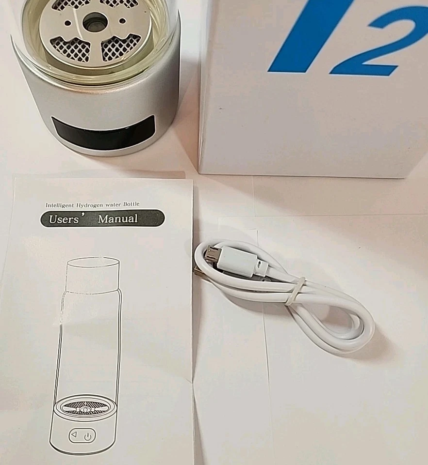 LOTE 2 botellas de agua de hidrógeno recargables ionizador genera 2000ppb real PEM SPE Foto 4 de 4