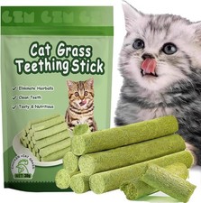 Cat Natural Grass Teething Sticks - Kitten Edible Catnip Chew Sticks -6 Pcs