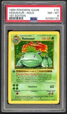 Pokemon Cards - PSA 8 1st Edition Venusaur 15/102 - Base Set Shadowless - NM-MT