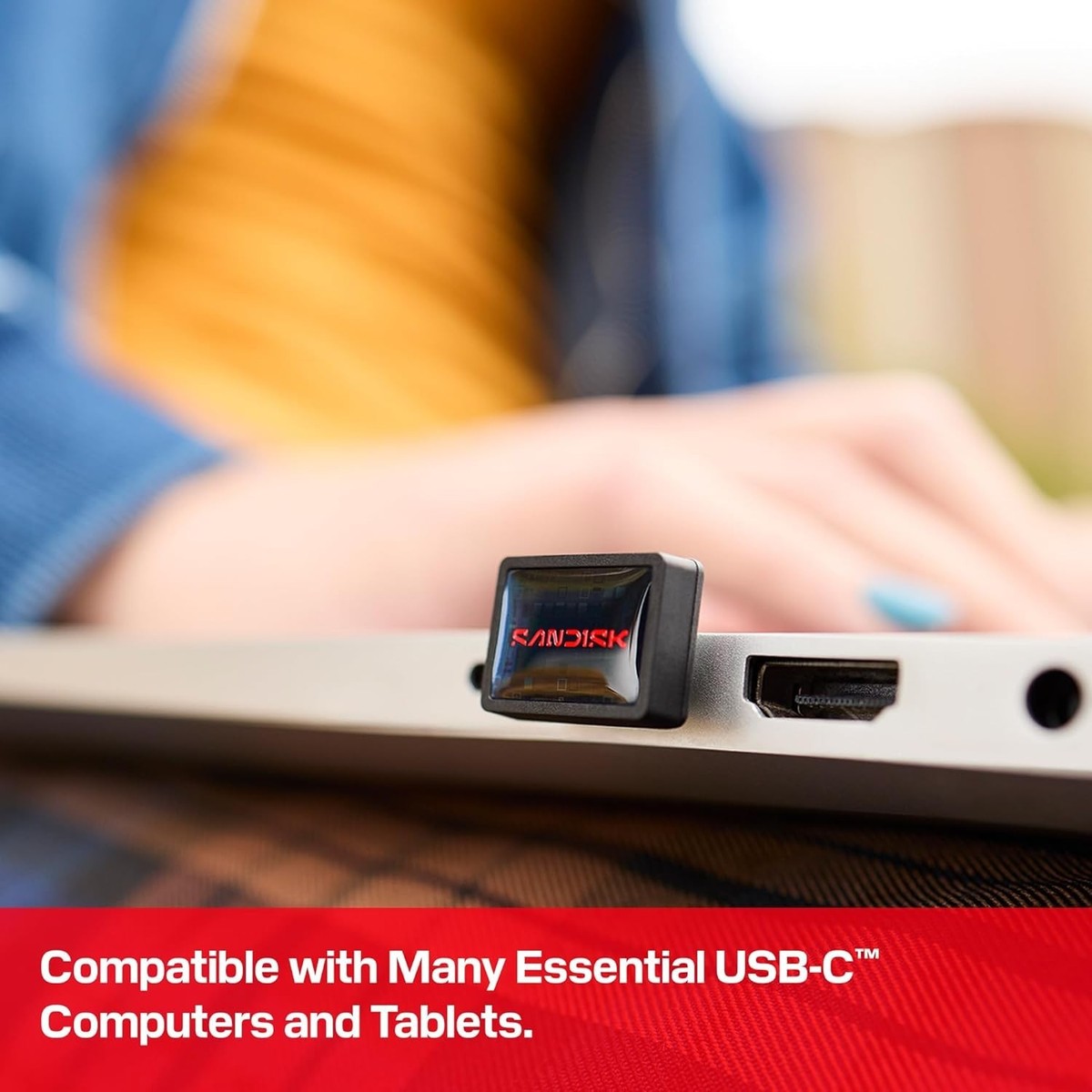 SanDisk Extreme Fit USB-C 64GB USB 3.2 Type-C, 400MBs Drive