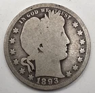 《Silver》1893-o USA BARBER QUARTER -- .1808 OZ of SILVER!!!