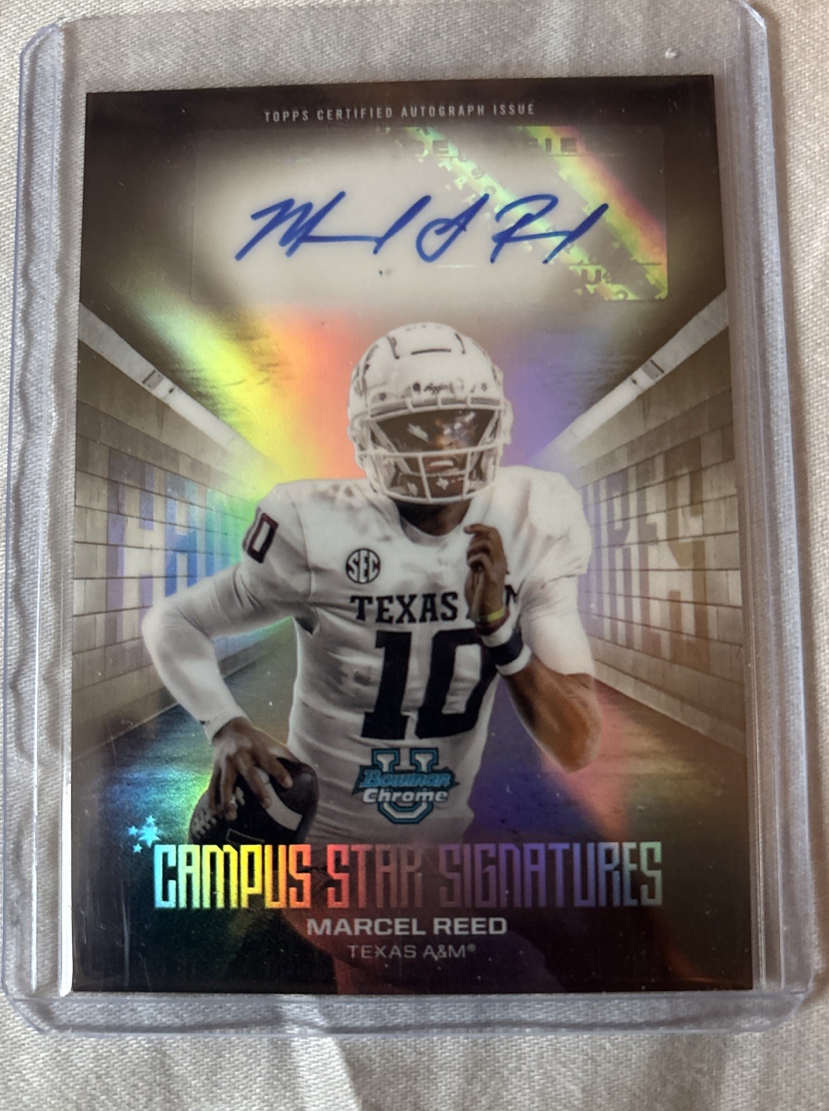 Marcel Reed Auto 2025 Bowman University Chrome #CSS-MR Campus Star Signatures