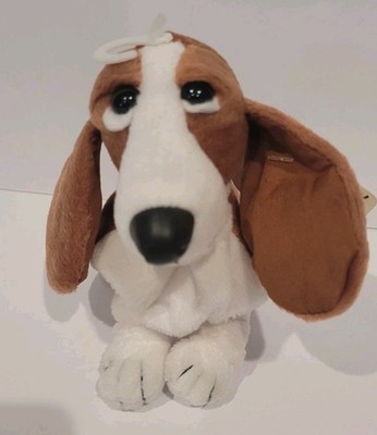 Applause Hush Puppies Bean Bag Stuffed Plush Brown Basset Hound Dog NWT