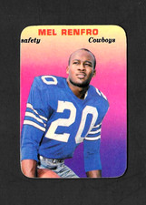 1970 TOPPS SUPER GLOSSY FOOTBALL SET-BREAK 6 MEL RENFRO DALLAS COWBOYS HOF VG
