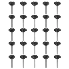 25pcs Star Knobs M5 x 35mm 304 Stainless Steel Stud 25mm 6-Star Head Thumb Screw