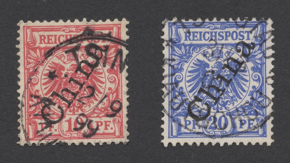 RARE KIAUTSCHOU GERMAN CHINA STAMPs 1898 TSINGTAU POSTMARK SETS ON ...