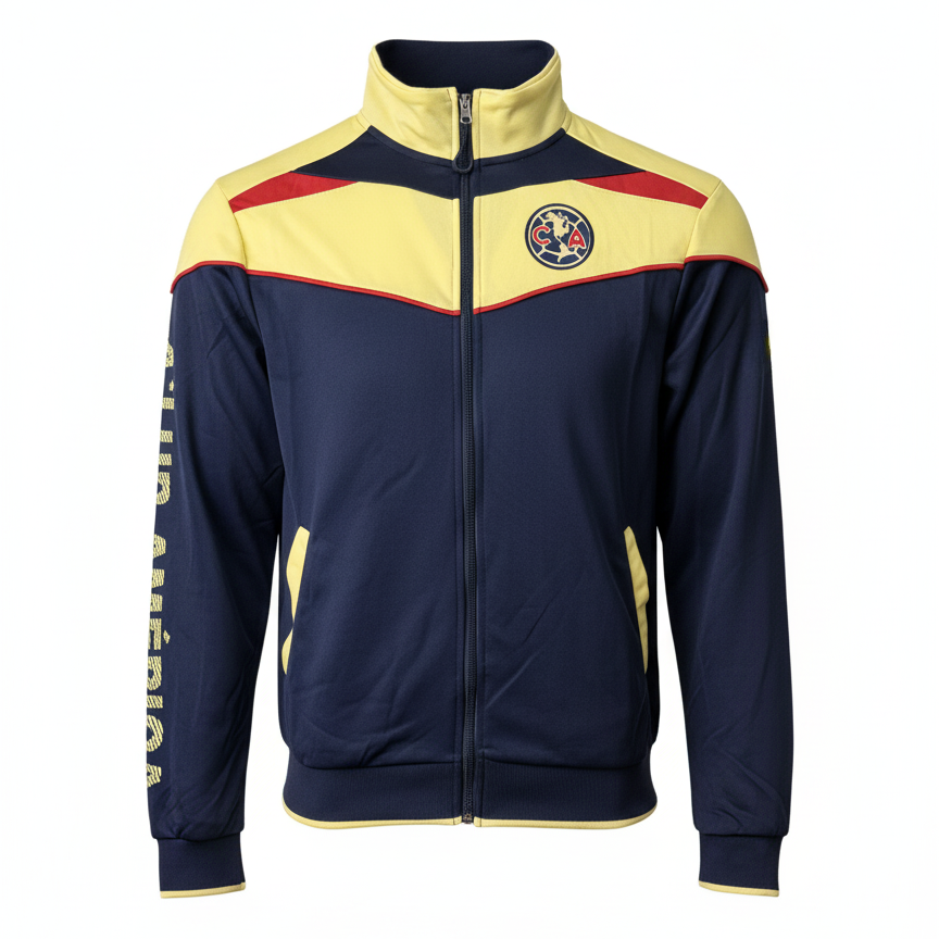 Icon Sports Club America Track Jacket Navy Yellow Officially Licensed
