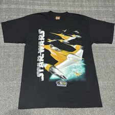Vintage Star Wars Episode I - Naboo N-1 Starfighter T-Shirt Mens L - 1999 NWOT