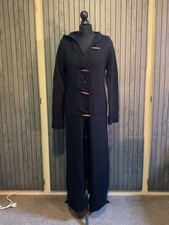 Black Full Length Hooded Cardigan. Size M/L