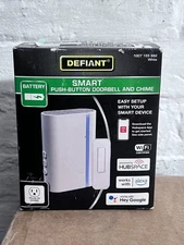 Defiant Wireless Wi-Fi Smart Plug-In White Doorbell Kit w/Push Button & Hubspace