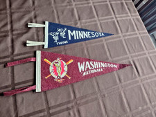 1950's (2) Baseball Pennants Small Size Washington Nationals Minnesota Twins