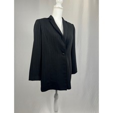 Black Women's Single-Button Long Blazer Jacket