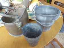 Konvolut Kupfer Zinn Becher Blumen-Kübel 2,3kg