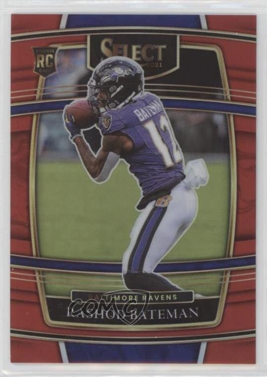 2021 Panini Select Concourse Red Prizm 44/99 Rashod Bateman #55 Rookie RC 00em