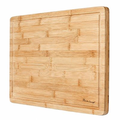 HEIM's XL Cutting Board Large Groove Kitchen ORGANIC Bamboo Wood Chopping Boards