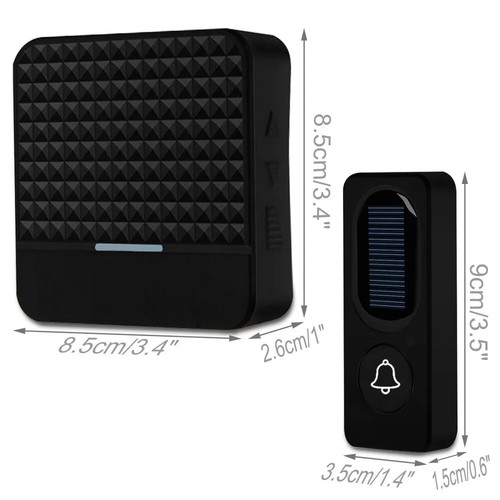 Wireless Doorbell Door Bell Chime Solar Powered 300M Long Range For Home Outside - Picture 4 of 10