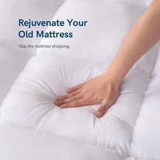 ELEMUSE Queen Mattress Topper Extra Thick Mattress Pad Cover, 