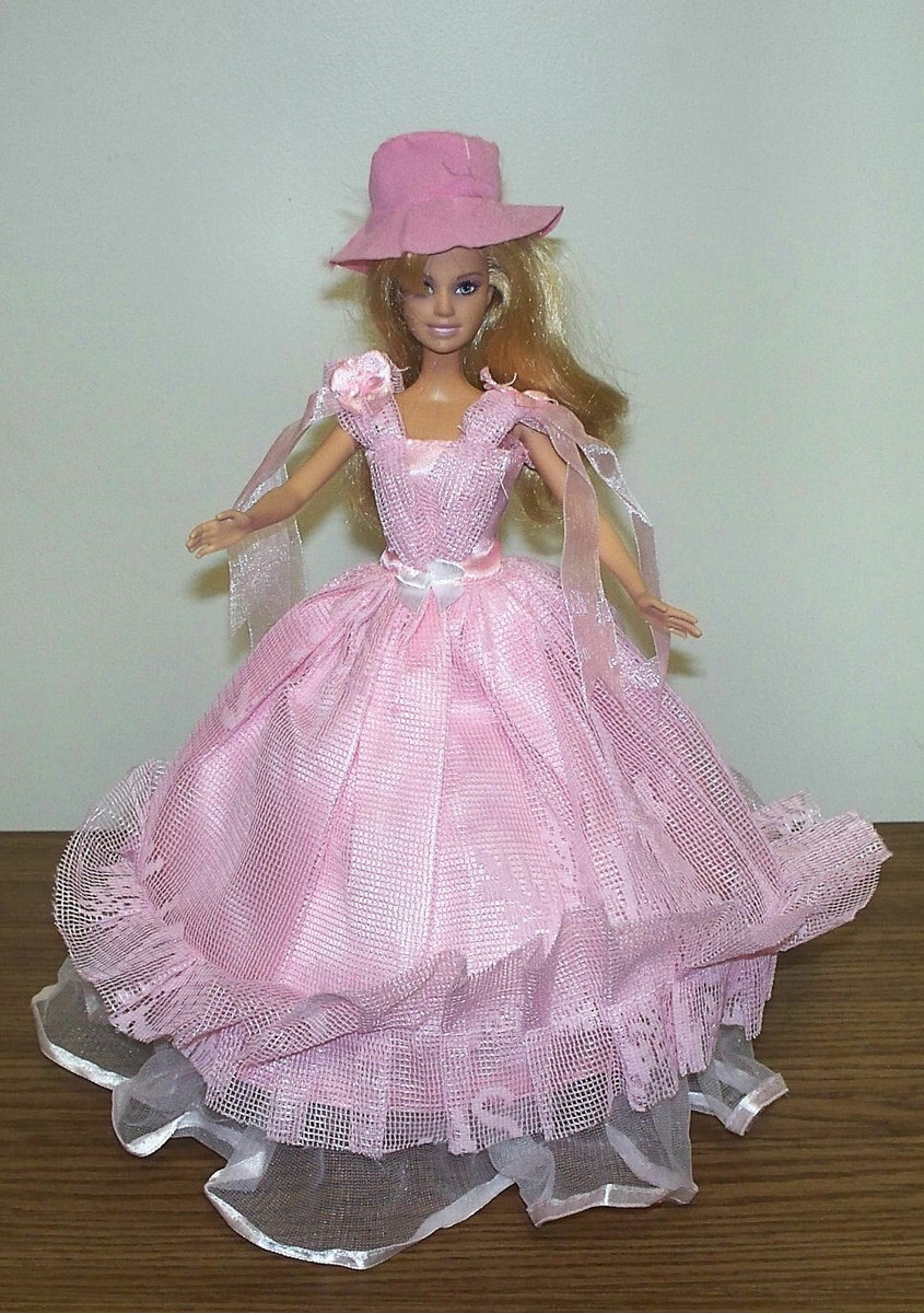 Adorable Barbie Doll Dress/Gown & HatPink Lace, Ribbons & BowsNIP