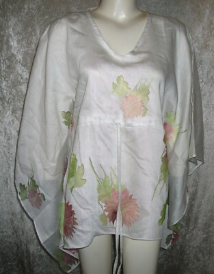 GÖR & SIN WEISS LAGENLOOK KASTIG TUNIKA KAFTAN BLUSE Gr. 48 50