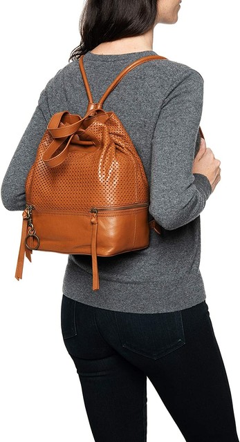 FRYE ANISE LEATHER BACKPACK BLACK 