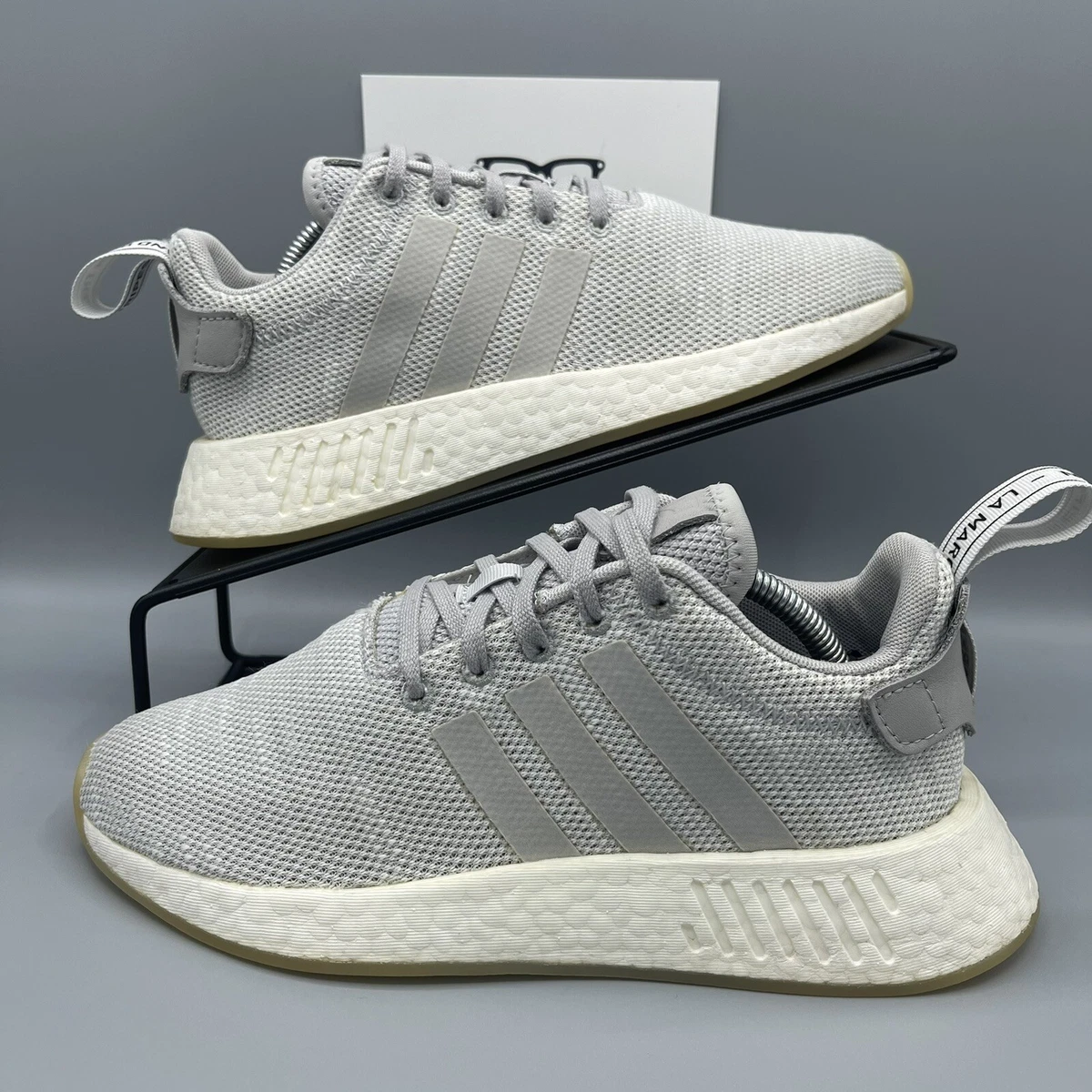 Adidas NMD R2 Gray/Crystal White Womens Size 6.5 Sneakers Casual Shoes  AQ0196