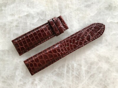22mm/20mm Brown Alligator Crocodile Embossed Leather Watch Strap Band