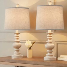 Tradition 20.5" Rustic Table Lamp Set Of 2 For Living Room Farmhouse Bedside Des