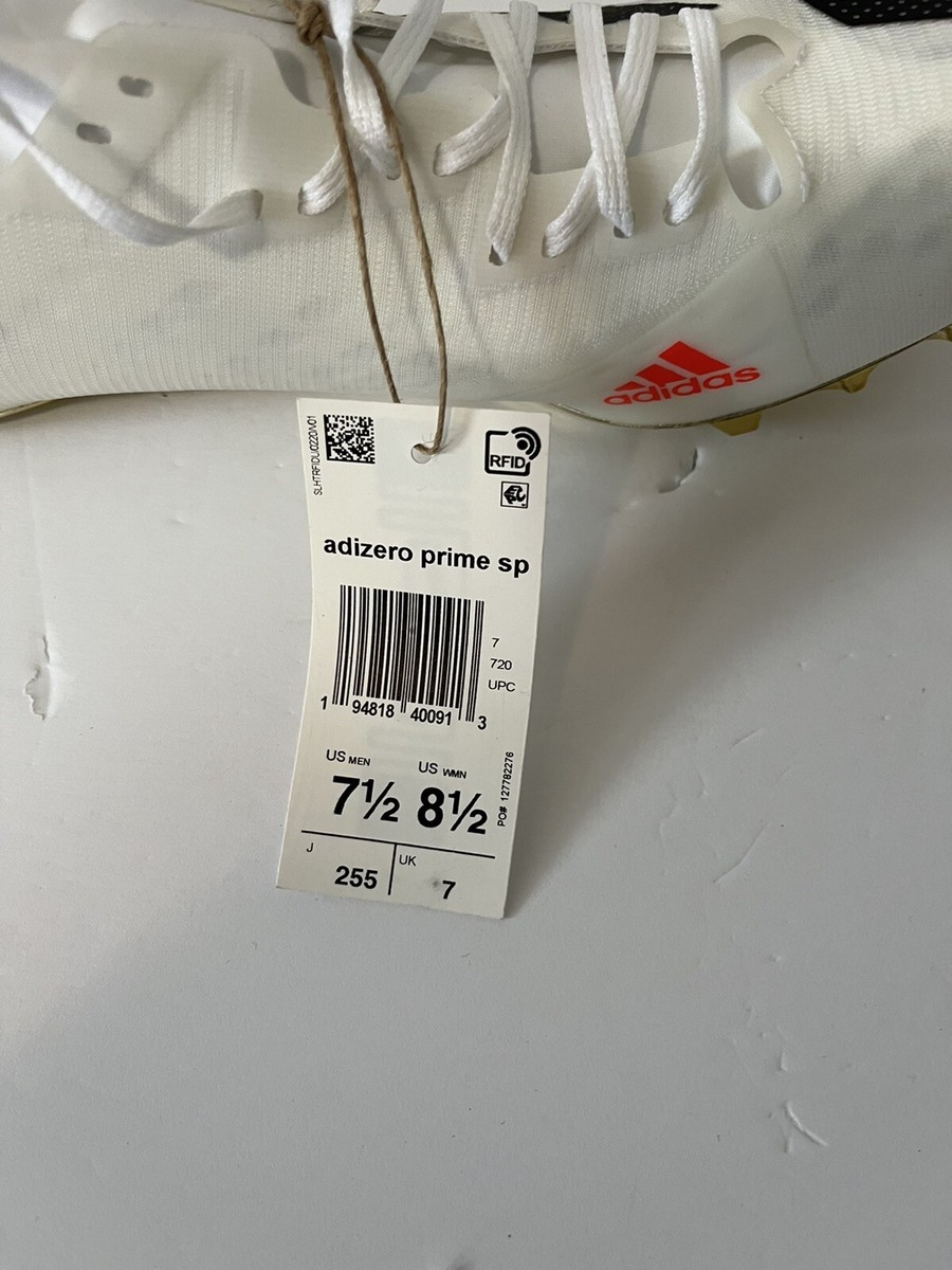 Size 7.5- White adidas Adizero Prime Sprint Track Spikes  display picture 2