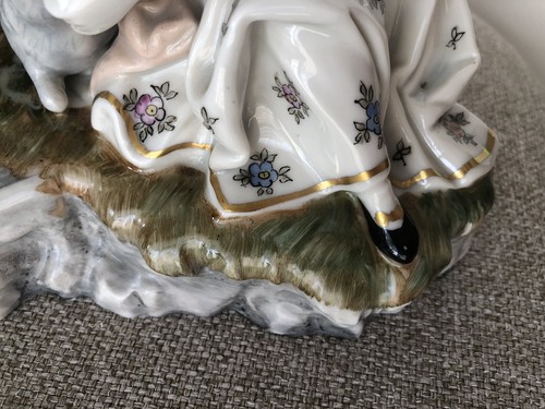 1960 Dresden Porcelain Figurine Couple Fr Horchst 18 Century Mold By JP Melchior - Picture 18 of 23