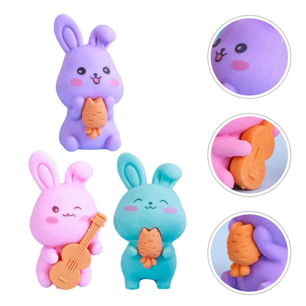 36pcs Adorable Bunny Erasers Cartoon Rabbit Erasers Stationery for