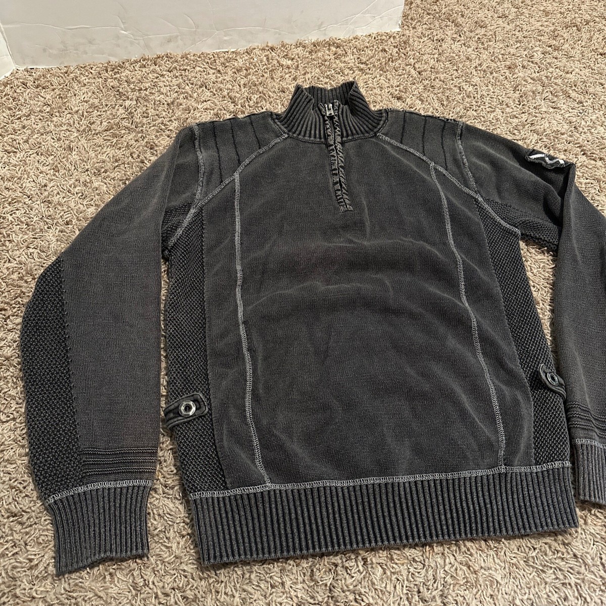 Buckle Black Label Slim Fit Sweater Medium Quarter Zip Long