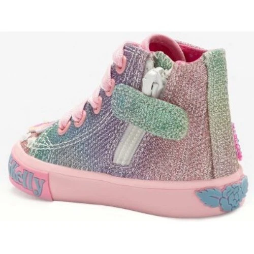 Bota de bebé Lelli Kelly Paloma Butterfly Sparkle Hi-top, talla 4, multicolor Foto 3 de 4