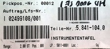 KÄRCHER Instrumententafel