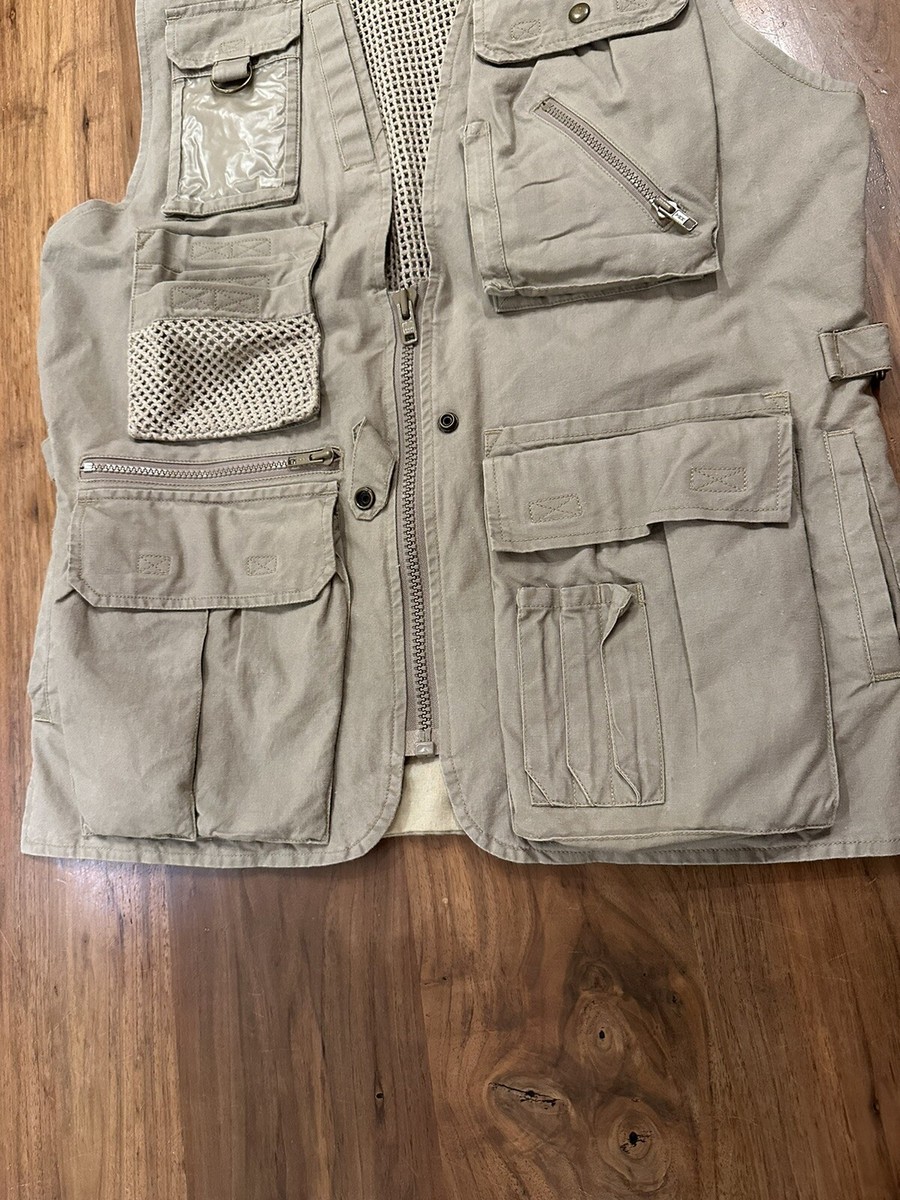 Vintage 80s Banana Republic Men's M Fishing Vest Multi Pocket Mesh