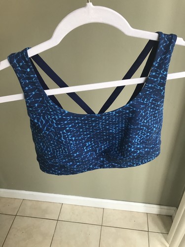 Lululemon Run For Days Bra II Samba Snake Kayak Blue Hero Blue Size: 8 - Picture 3 of 13