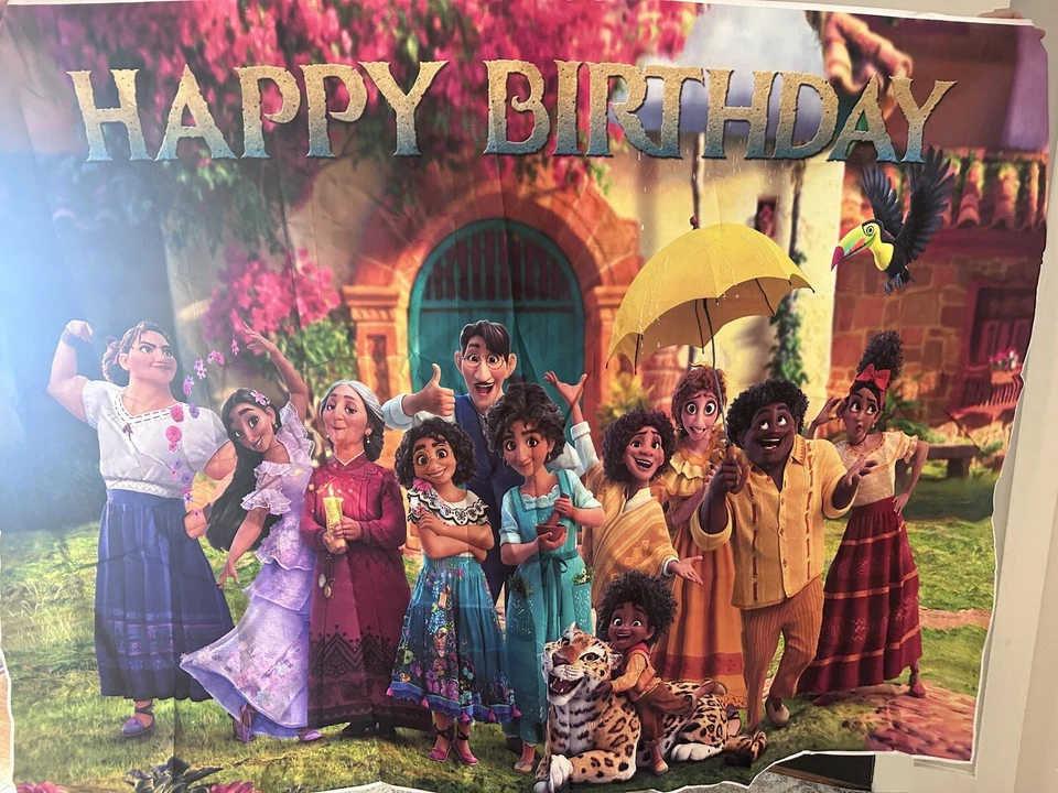 NEW Disney Encanto Happy Birthday Canvas 6’10” X 5 Ft Backdrop Bruno Mirabelle - Image 2 of 4