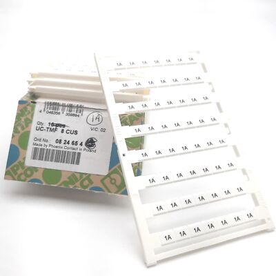 Lot of 5 Phoenix Contact UC-TMF 8 CUS Terminal Block Sheets, Marking: ''1A''